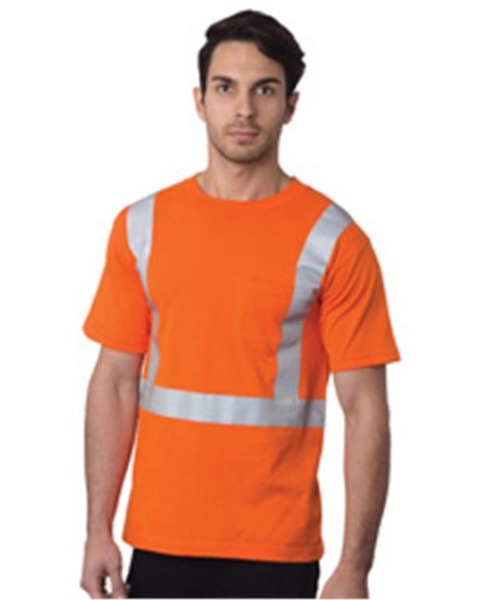 Bayside 3771 USA-Made High Visibility Pocket T-Shirt – Unisex 6.1 oz. 100% Cotton Hi-Vis Tee with Left Chest Pocket | S–4XL