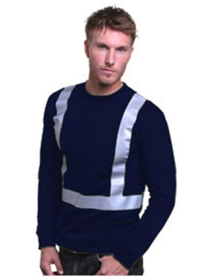 Bayside 3761 USA-Made Hi-Visibility Long Sleeve T-Shirt – Men's 6.1 oz. 100% Cotton Hi-Vis Long Sleeve Crew | S–4XL