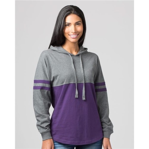 Boxercraft Women's Hooded Pom Pom Jersey T-Shirt