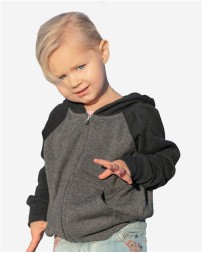 Independent Trading Co Toddler Lightweight Special Blend Raglan Zip Hood