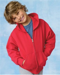 Hanes EcoSmart Youth Full-Zip Hooded Sweatshirt