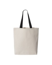 Q-Tees 11L Canvas Tote with Contrast-Color Handles