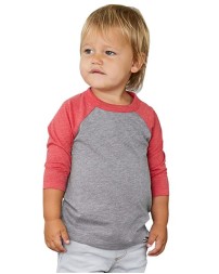 BELLA  CANVAS Toddler Three-Quarter Sleeve Baseball Tee
