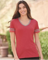 JERZEES Women's Varsity Triblend V-Neck T-Shirt