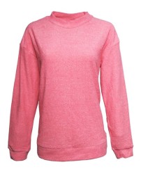 J America Women's Weekend Terry Mock Neck Pullover