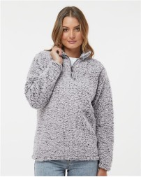 J America Womens Epic Sherpa Quarter-Zip Pullover