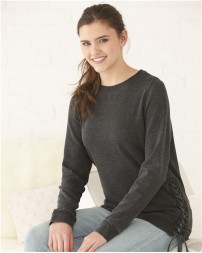 Boxercraft Womens Enzyme-Washed Rally Lace-Up Sweatshirt