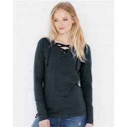 LAT Women's Fine Jersey Lace-Up Long Sleeve T-Shirt