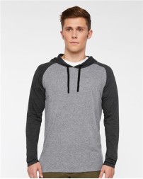 LAT Fine Jersey Hooded Long Sleeve Raglan T-Shirt