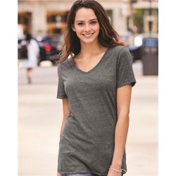JERZEES Women's Snow Heather Jersey V-Neck T-Shirt