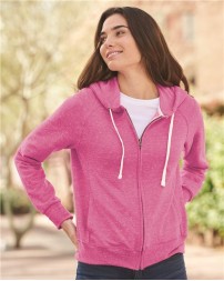 JERZEES Women's Snow Heather French Terry Full-Zip Hooded Sweatshirt