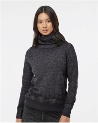 J America Womens Zen Fleece Cowl Neck Sweatshirt