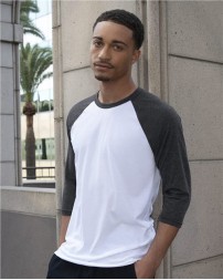 American Apparel USA-Made 5050 PolyCotton Raglan Three-Quarter Sleeve Tee