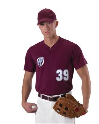 Alleson Athletic Baseball Two Button Henley Jersey