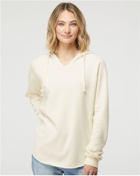 Independent Trading Co Womens Lightweight California Wave Wash Hooded Sweatshirt