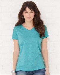 LAT Women's Harborside Mélange V-Neck Tee