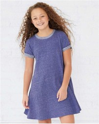 LAT Harborside Mélange French Terry Toddler Twirl Dress