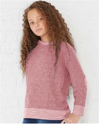 LAT Youth Harborside Mélange French Terry Long Sleeve with Elbow Patches