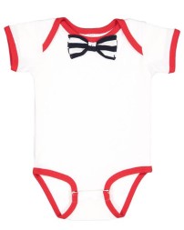 Rabbit Skins Baby Rib Infant Bow Tie Bodysuit