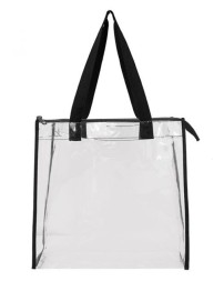 OAD OAD Clear Zippered Tote with Full Gusset
