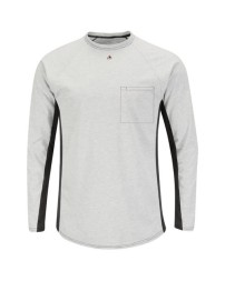 Bulwark Long Sleeve FR Two-Tone Base Layer with Concealed Chest Pocket - EXCEL FR