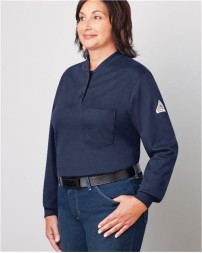 Bulwark Women's Long Sleeve Tagless Henley Shirt