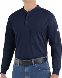 Bulwark Long Sleeve Tagless Henley Shirt - Tall Sizes