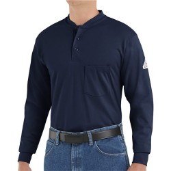Bulwark Long Sleeve Tagless Henley Shirt - Tall Sizes