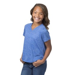 Boxercraft Girls' Snow Heather V-Neck T-Shirt