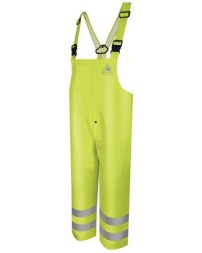 Bulwark Hi-Visibility Flame-Resistant Rain Bib Overall - 10 oz