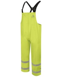 Bulwark Hi-Visibility Flame-Resitant Rain Bib Overall - 13 oz