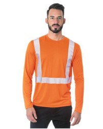 Bayside USA-Made Hi-Visibility Long Sleeve Performance T-Shirt - Segmented Tape