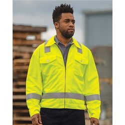 Red Kap Hi-Visibility Ike Jacket - Tall Sizes