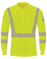 Bulwark Hi-Visibility Lightweight Long Sleeve Henley - Tall Sizes