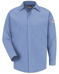 Bulwark Concealed-Gripper Pocketless Long Sleeve Shirt - CoolTouch 2 - Tall Sizes