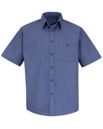 Red Kap Mini-Plaid Uniform Short Sleeve Shirt - Tall Sizes