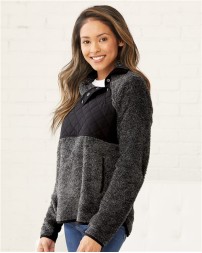 Boxercraft Women's Quilted Fuzzy Fleece Pullover