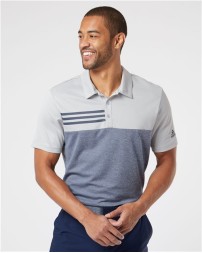 Adidas Heathered Colorblocked 3-Stripes Polo