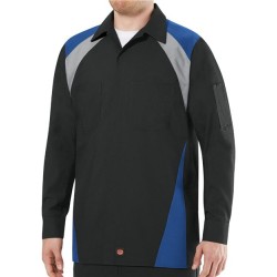 Red Kap Long Sleeve Tri-Color Shop Shirt - Tall Sizes