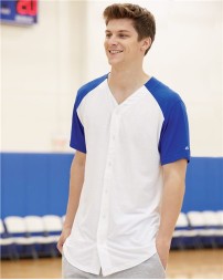 Badger Triblend Full Button T-Shirt