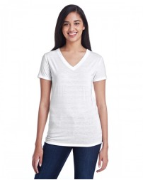 252RV Threadfast Apparel Ladies' Invisible Stripe V-Neck T-Shirt