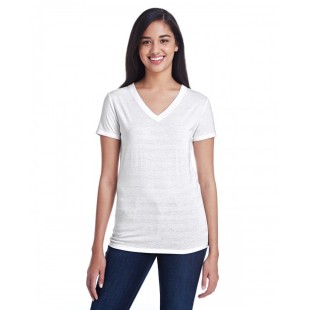 Threadfast Apparel Ladies' Invisible Stripe V-Neck T-Shirt