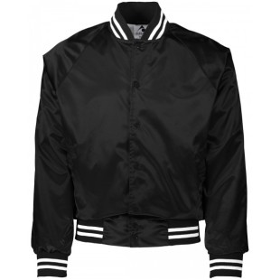 Augusta Sportswear Unisex Striped Trim Satin Baseball Jacket