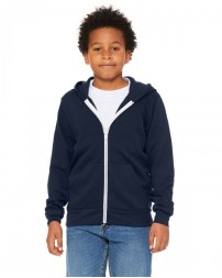 Bella + Canvas Youth Sponge Fleece Full-Zip Hooded Sweatshirt