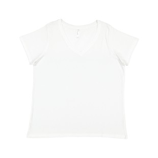 LAT Ladies' Curvy V-Neck Fine Jersey T-Shirt