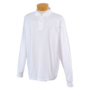 Jerzees Youth SpotShield Long-Sleeve Jersey Polo