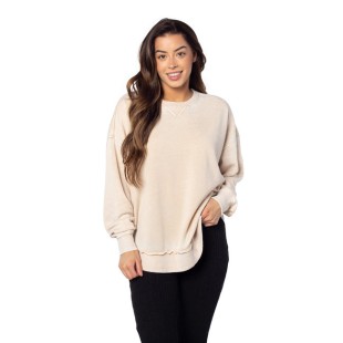 chicka-d Ladies' Burnout Campus Pullover