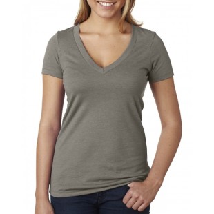 Next Level Apparel Ladies' CVC Deep V-Neck T-Shirt