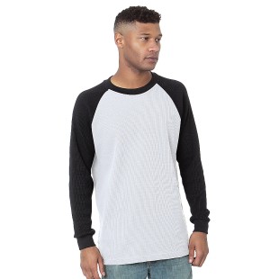 Bayside Men's Heavyweight Waffle Knit Thermal Raglan