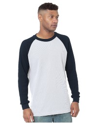 Bayside Men's Heavyweight Waffle Knit Thermal Raglan